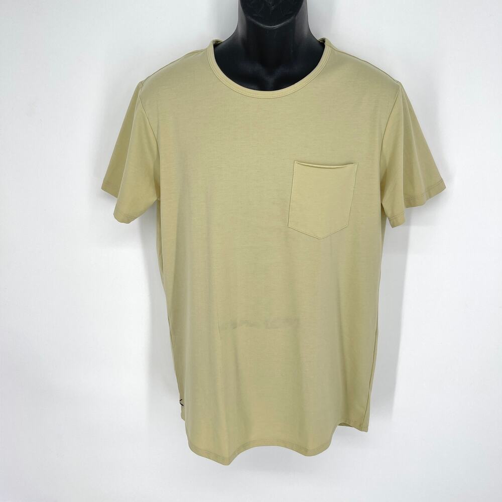 Cuts Clothing NEW Elongated Short Sleeve T-Shirt Mens Sz L Green Soft Pocket